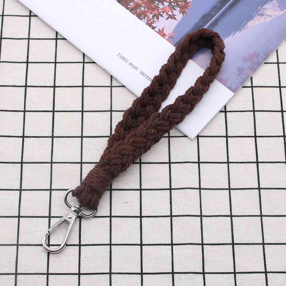 Assorted 4-Piece Macrame Keychain Chocolate One Size