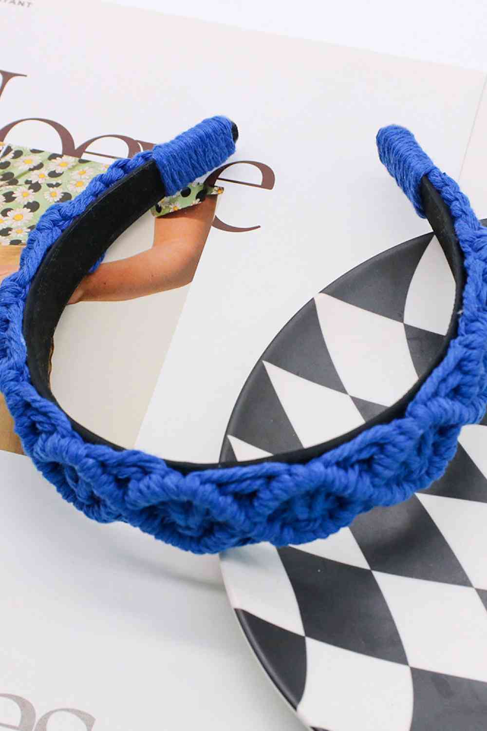 Can't Stop Your Shine Macrame Headband Royal Blue One Size