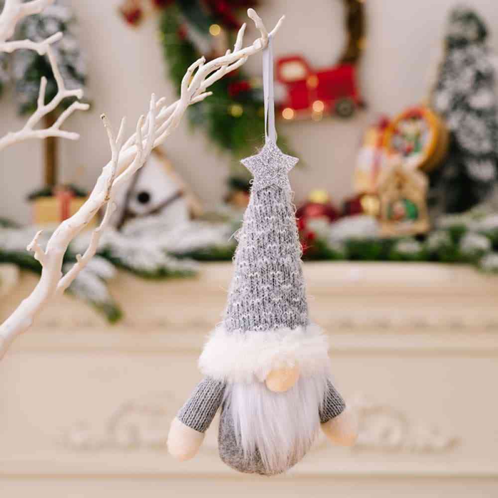 Assorted 2-Piece Faceless Gnome Hanging Widgets Light Gray One Size