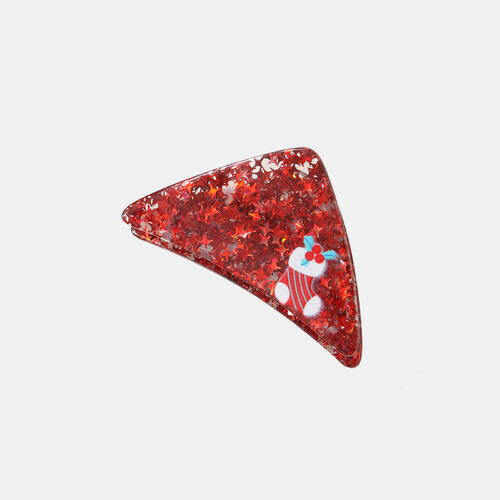 Christmas Theme Resin Hair Claw Clip Scarlet One Size