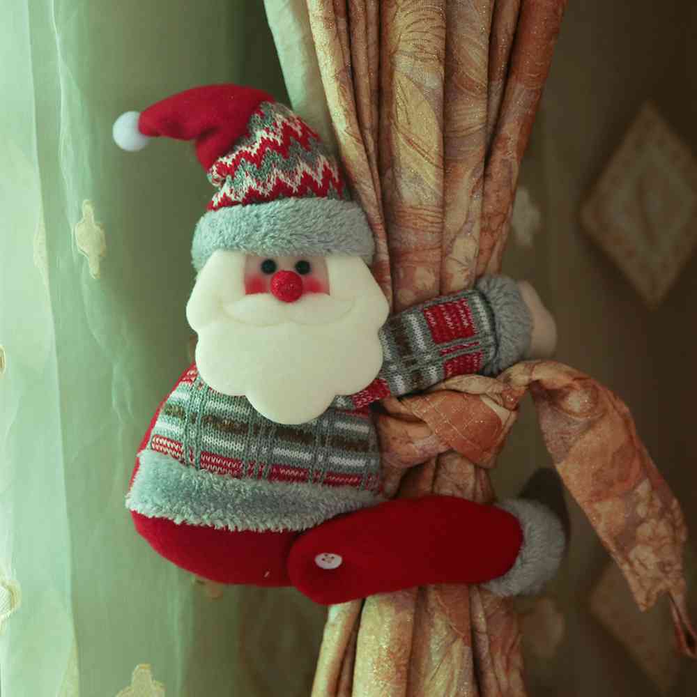 Christmas Doll Curtain Ornament Santa One Size