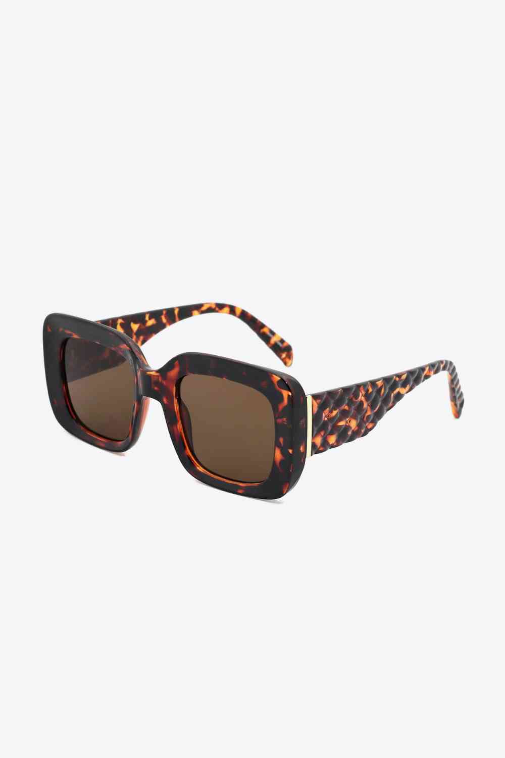 Square Polycarbonate UV400 Sunglasses Caramel One Size