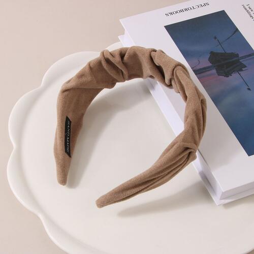 Wide Suede Headband Mocha One Size