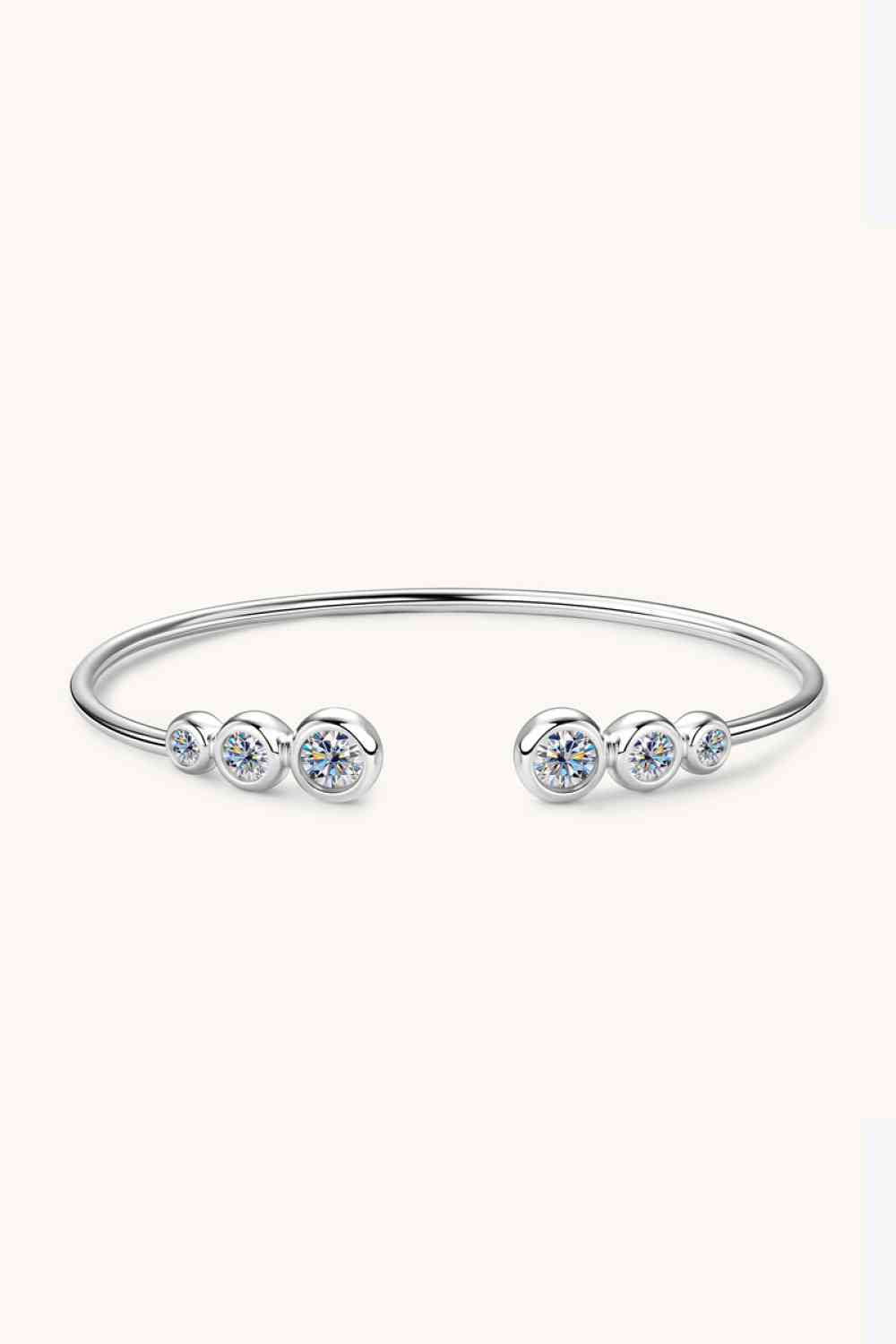 1.8 Carat Moissanite 925 Sterling Silver Bracelet Silver One Size