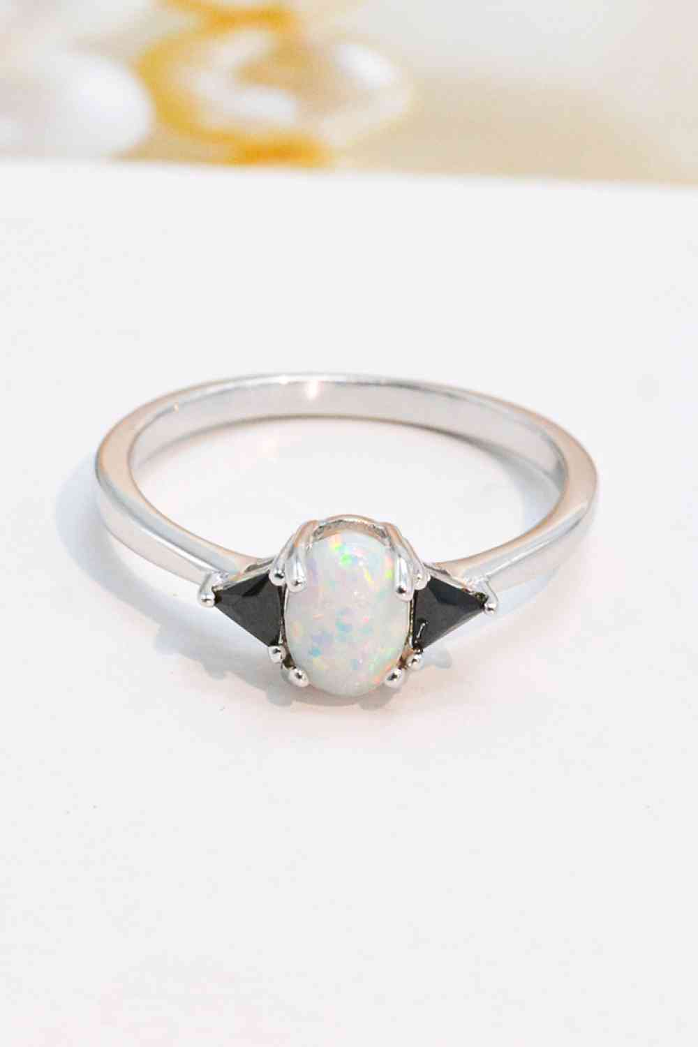 Contrast 925 Sterling Silver Opal Ring