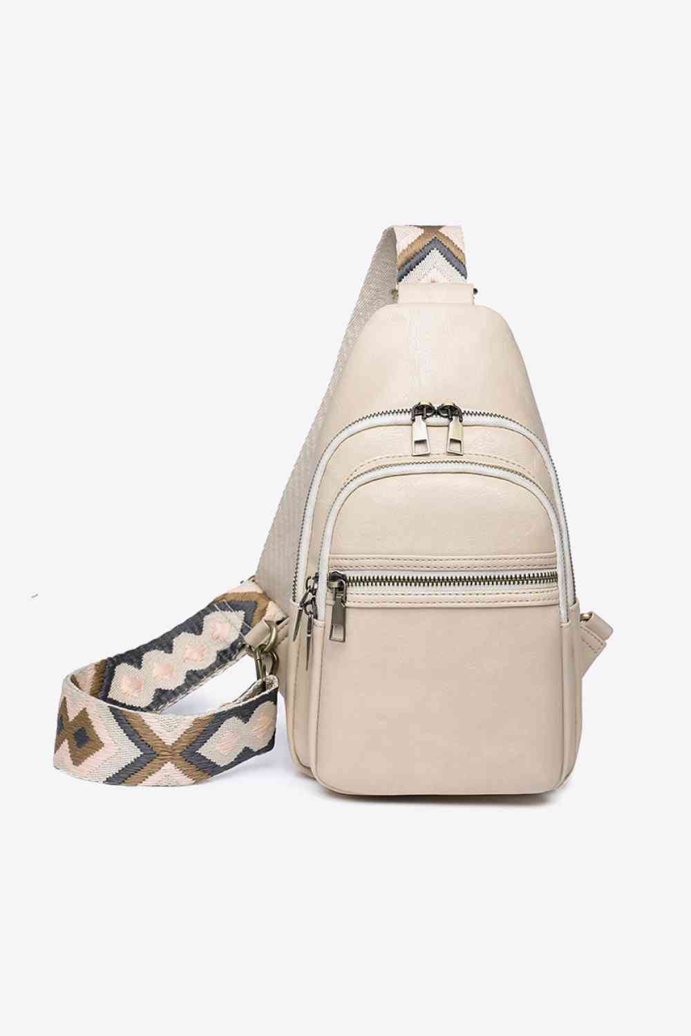 Adored It's Your Time PU Leather Sling Bag Cream One Size