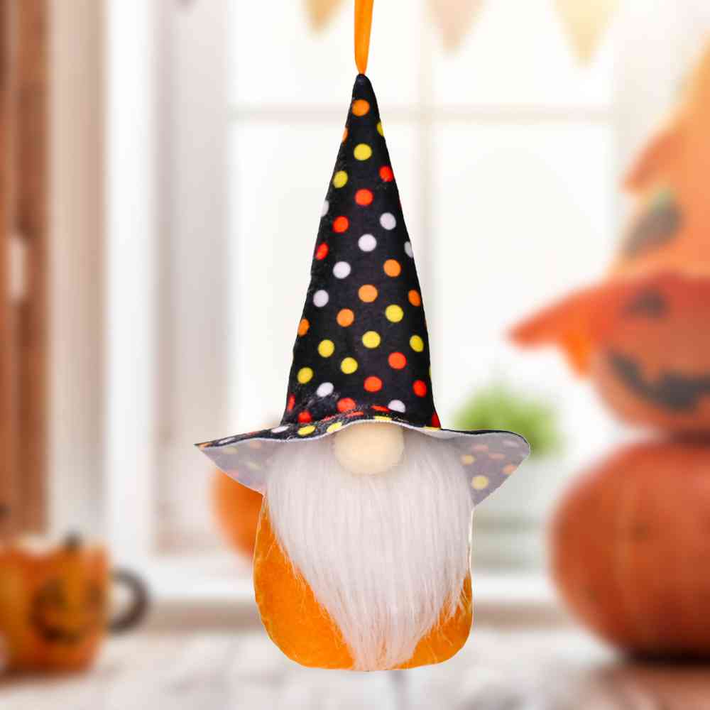 Assorted 2-Piece Halloween Element Gnome Hanging Widgets Black/Dot One Size