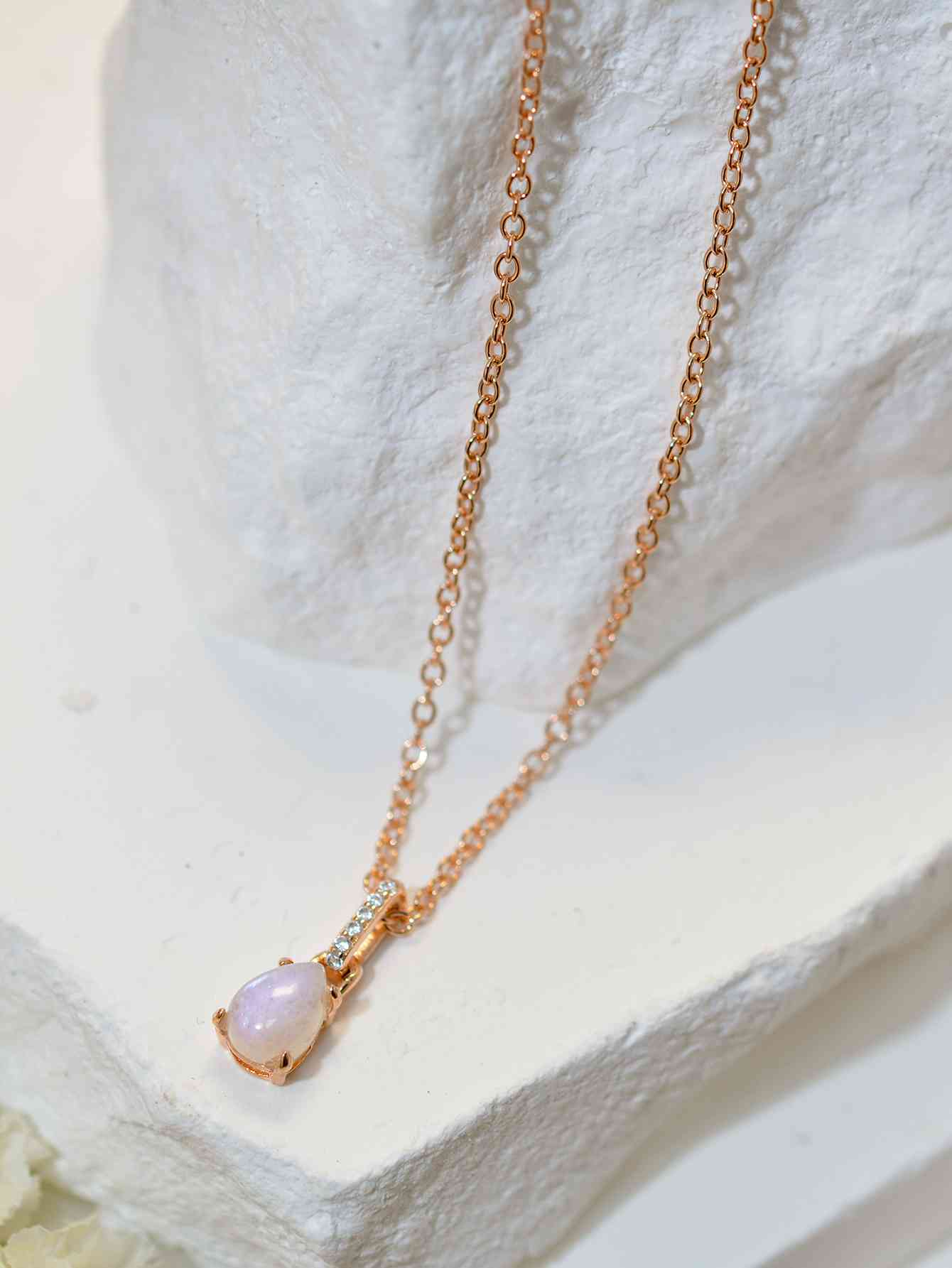 Elevate your look with our moonstone teardrop pendant necklace. elegance and style. Moonstone Teardrop Pendant Necklace for the perfect look