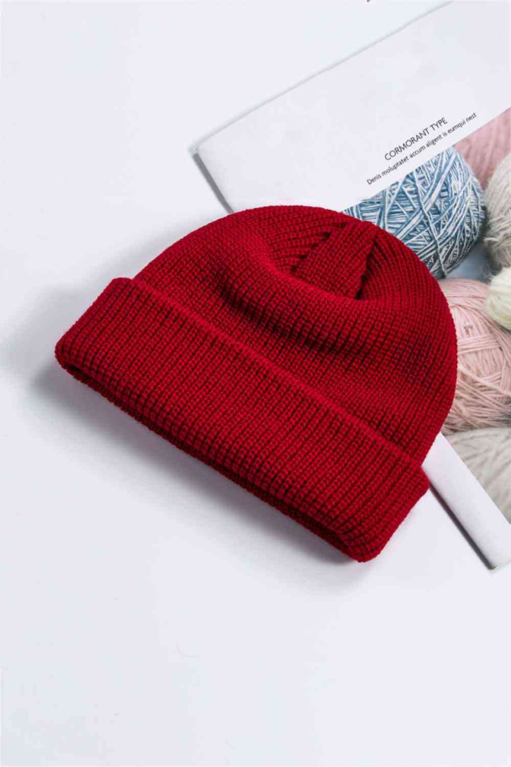 Cozy Rib-Knit Cuff Beanie Brick One Size