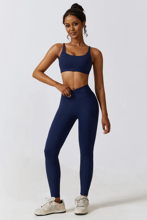 Sports Bra and Leggings Set Navy