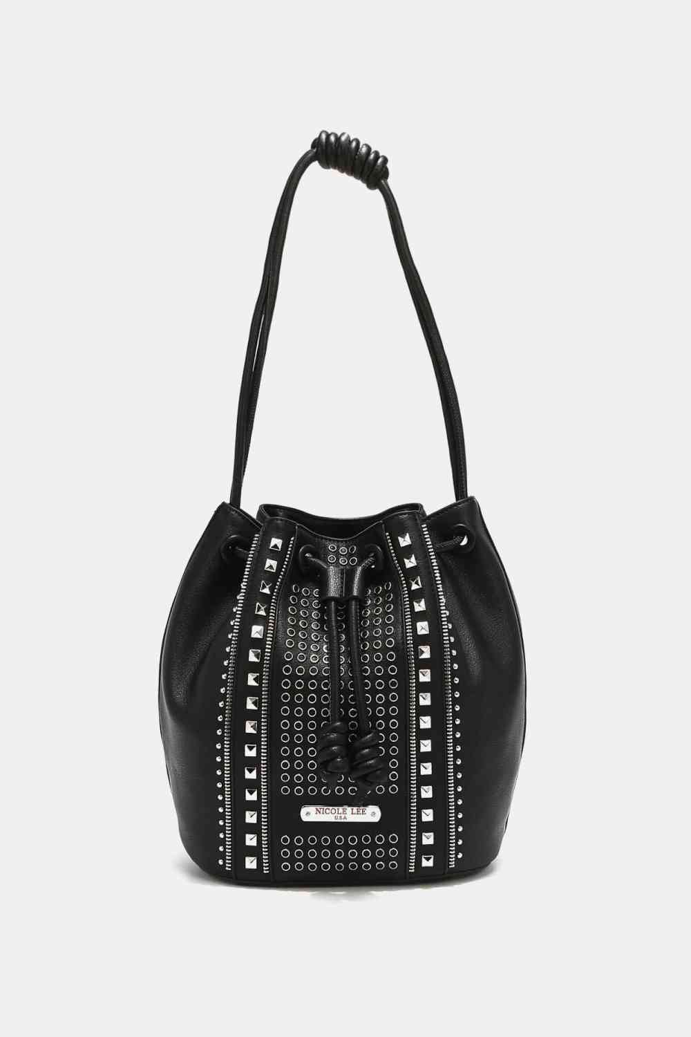 Nicole Lee USA Amy Studded Bucket Bag Black One Size