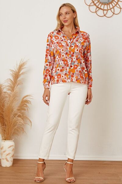 Ditsy Floral Collared Neck Shirt