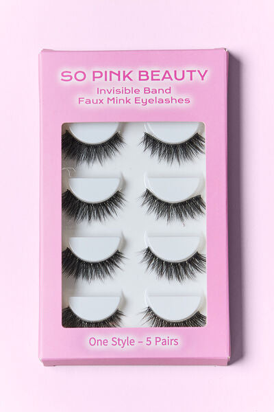 SO PINK BEAUTY Faux Mink Eyelashes 5 Pairs