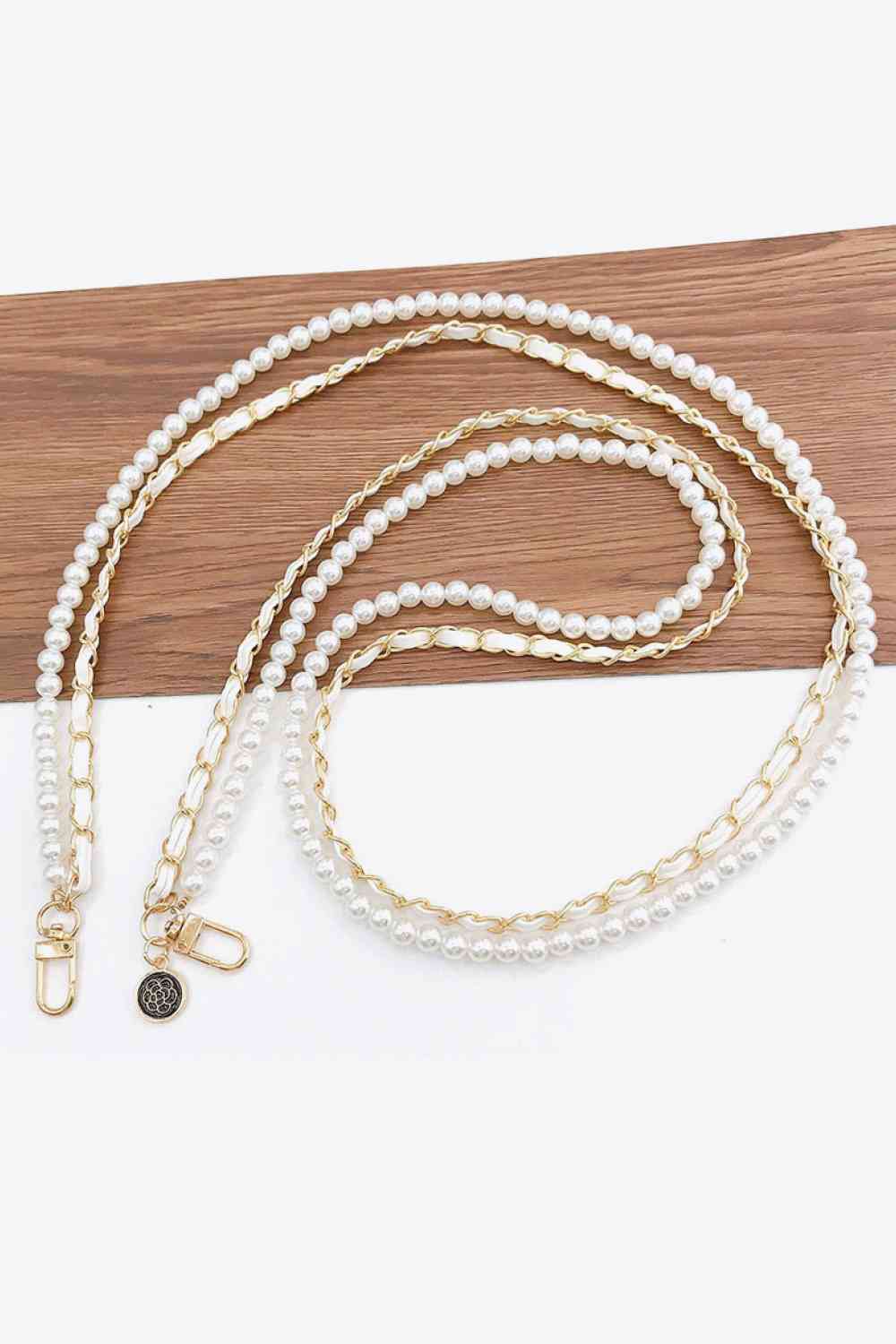 Pearl PU Crossbody Chain White One Size