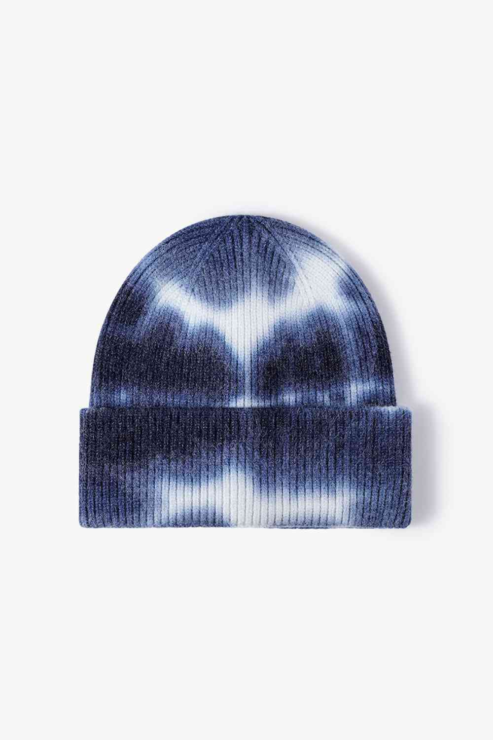 Tie-Dye Cuffed Knit Beanie Navy One Size