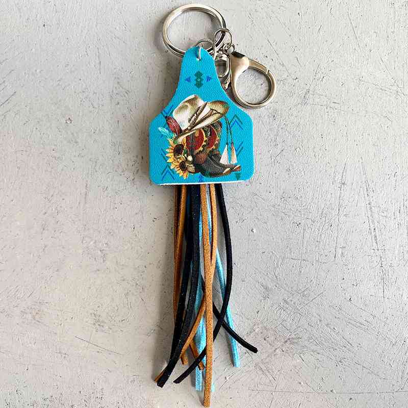 Chimney Shape Fringe Detail Key Chain Style E One Size