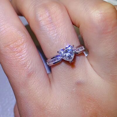 1 Carat Moissanite 925 Sterling Silver Ring Silver