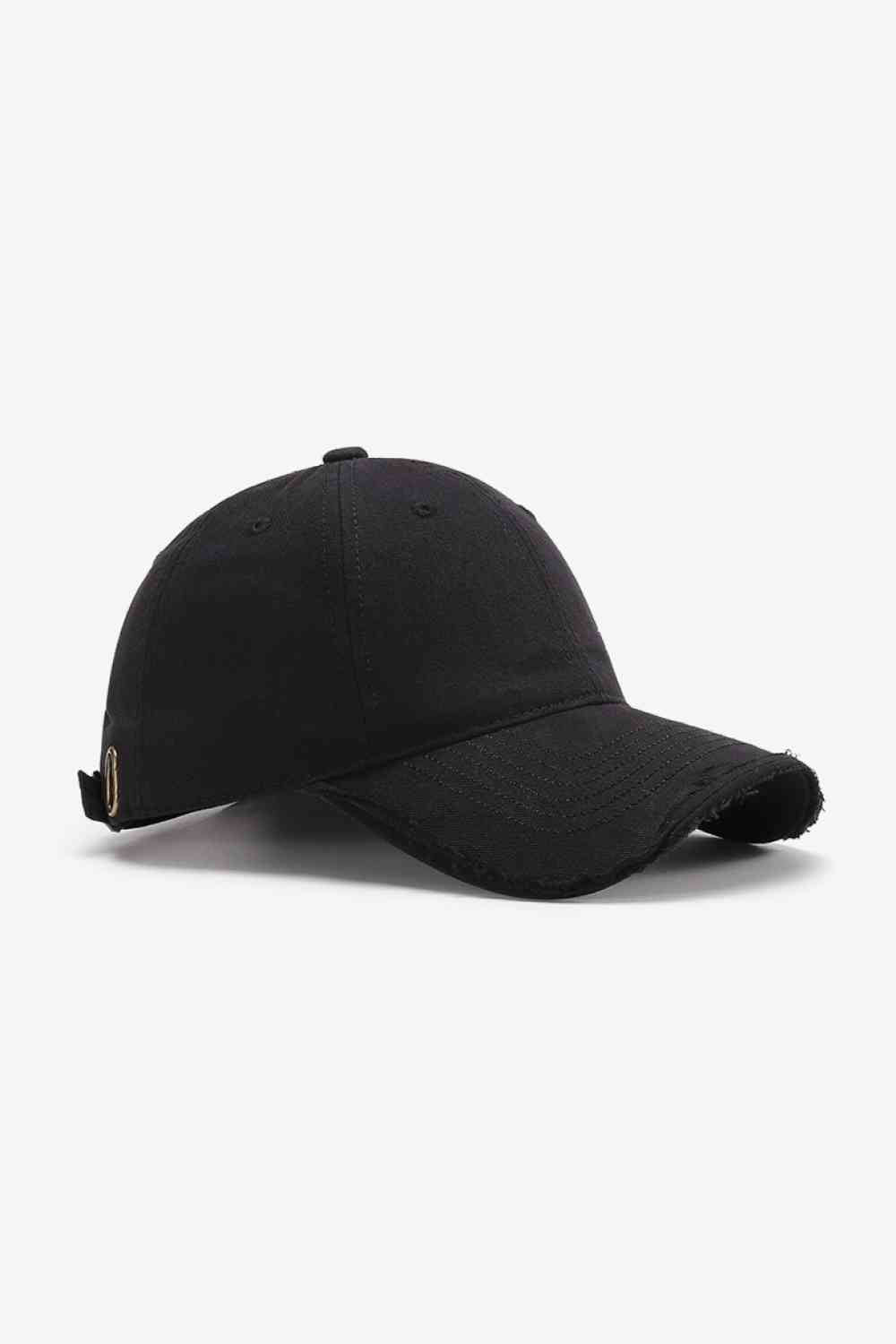 Distressed Adjustable Baseball Cap Black One Size