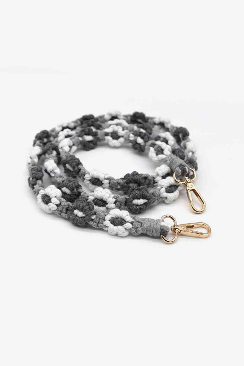 Macrame Flower Lanyard Mid Gray One Size