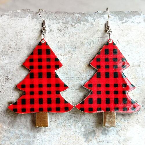 Christmas Themed Acrylic Dangle Earrings Style D One Size