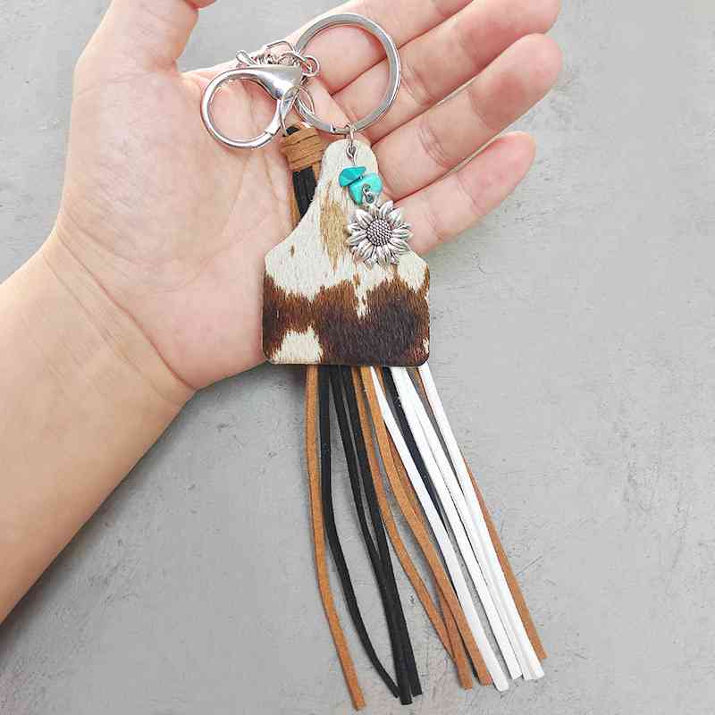 Turquoise Fringe Detail Key Chain Style J One Size