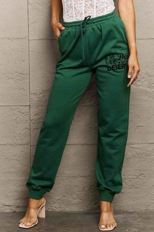 Simply Love Full Size HAVE THE DAY YOU DESERVE Graphic Sweatpants Green