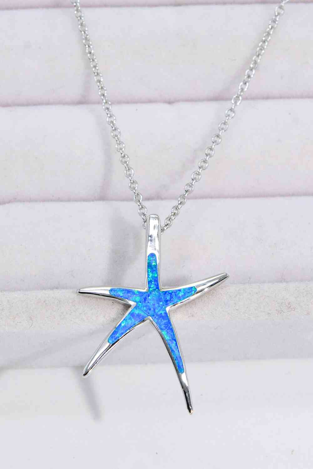 Opal Starfish Pendant Necklace Cobalt Blue One Size