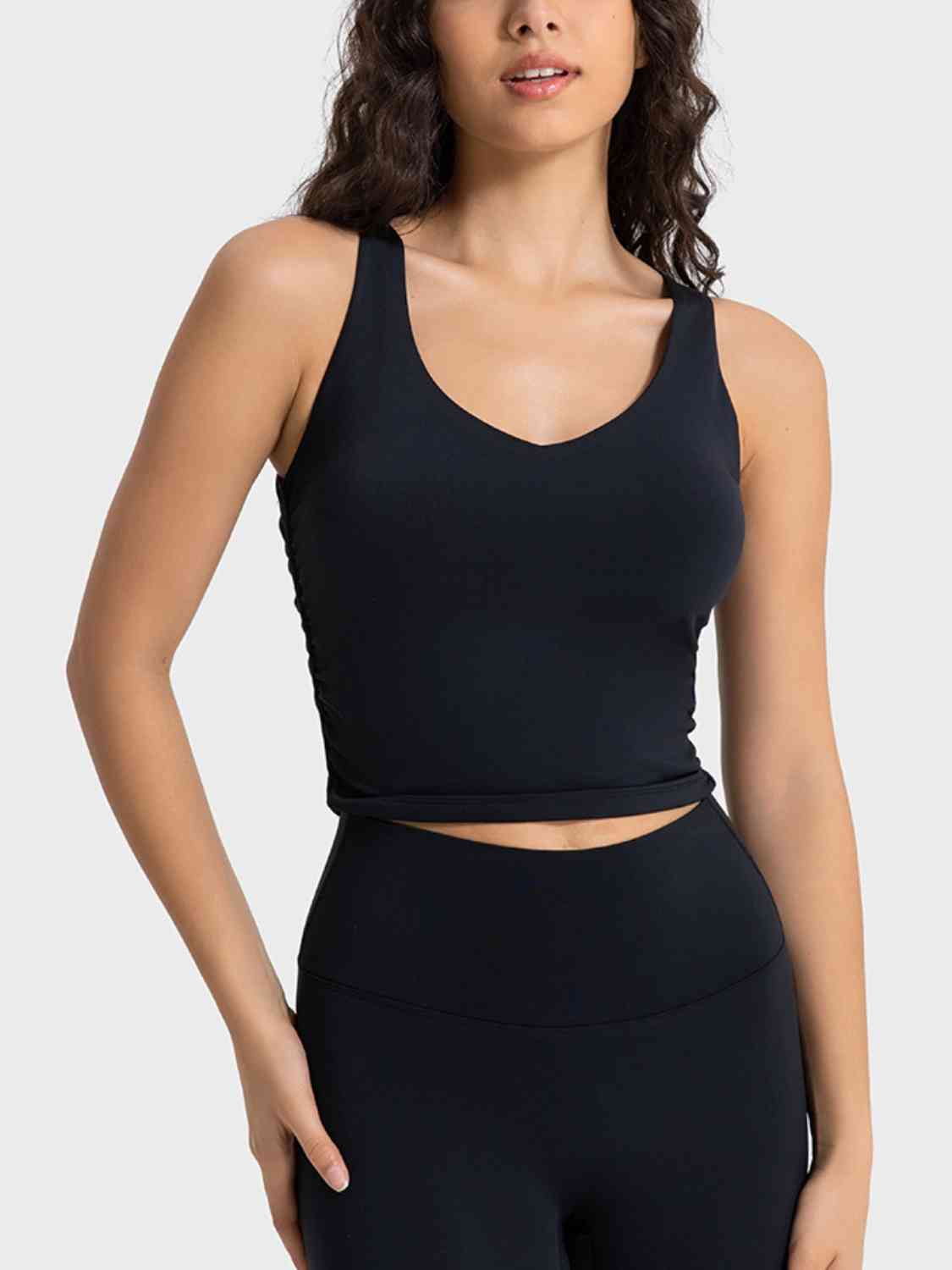 Cropped Sport Tank Black