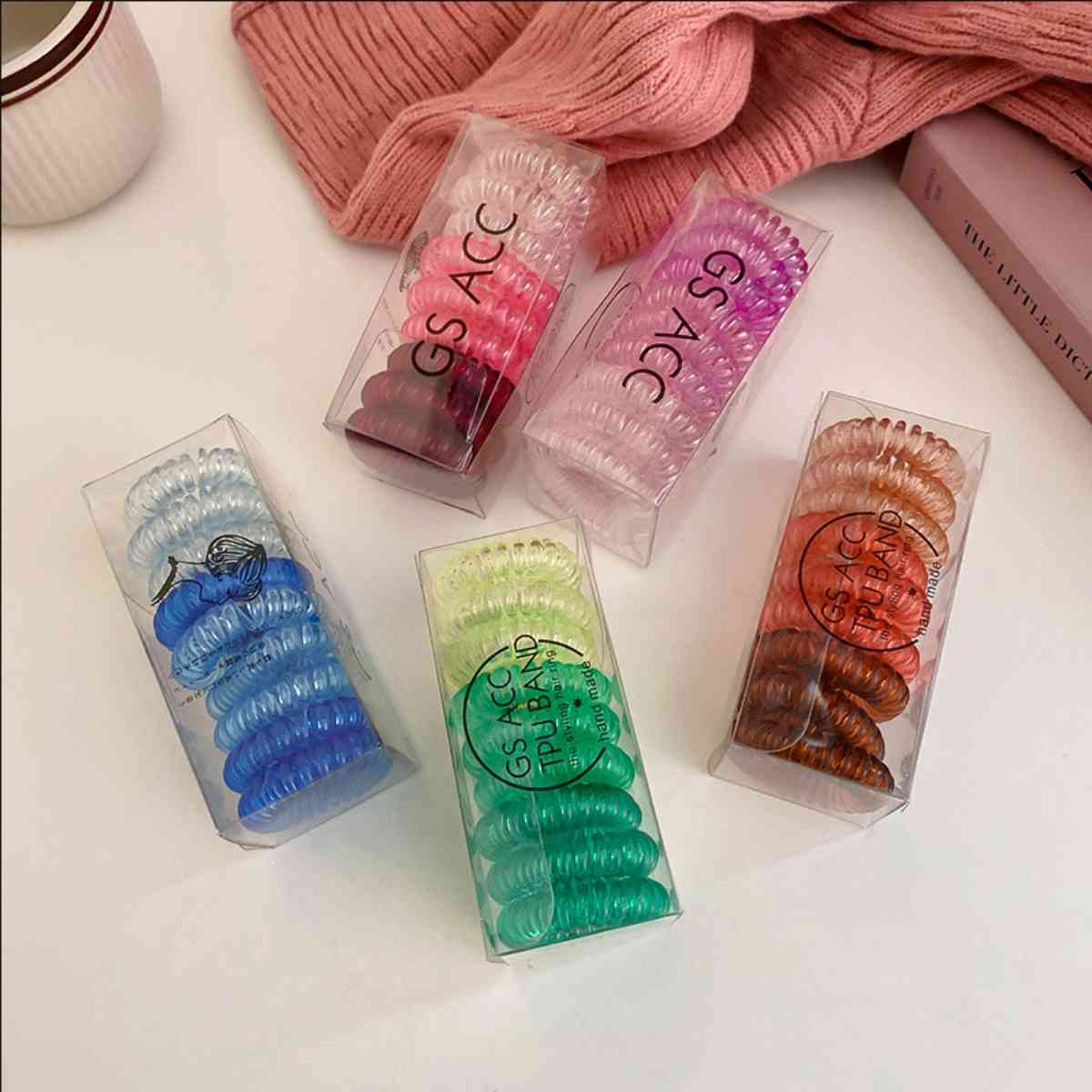 9 PCS/Set Plastic Telephone Line Hair Ropes