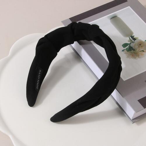 Wide Suede Headband Black One Size