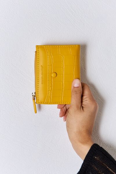 David Jones Texture PU Leather Mini Wallet YELLOW One Size