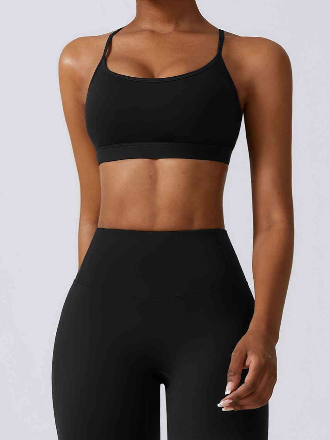 Cropped Sports Tank Top Black