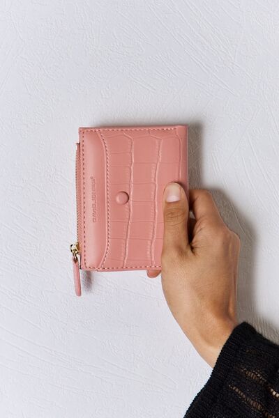 David Jones Texture PU Leather Mini Wallet PINK One Size