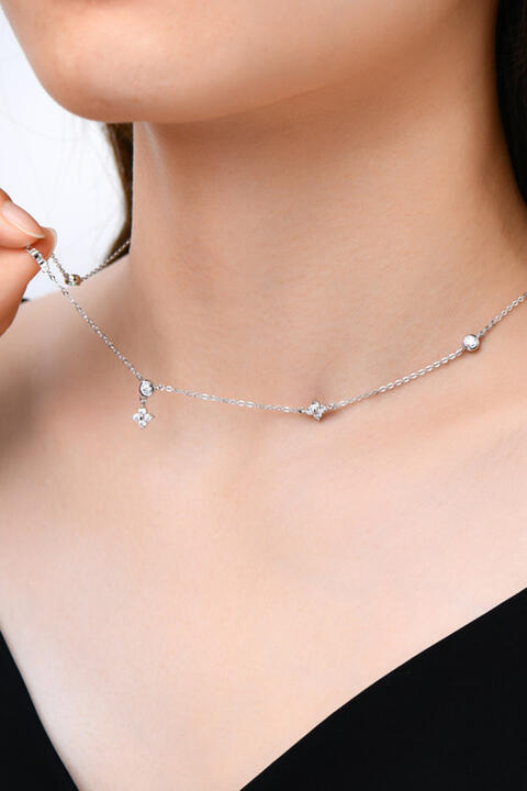 Moissanite 925 Sterling Silver Necklace Silver One Size