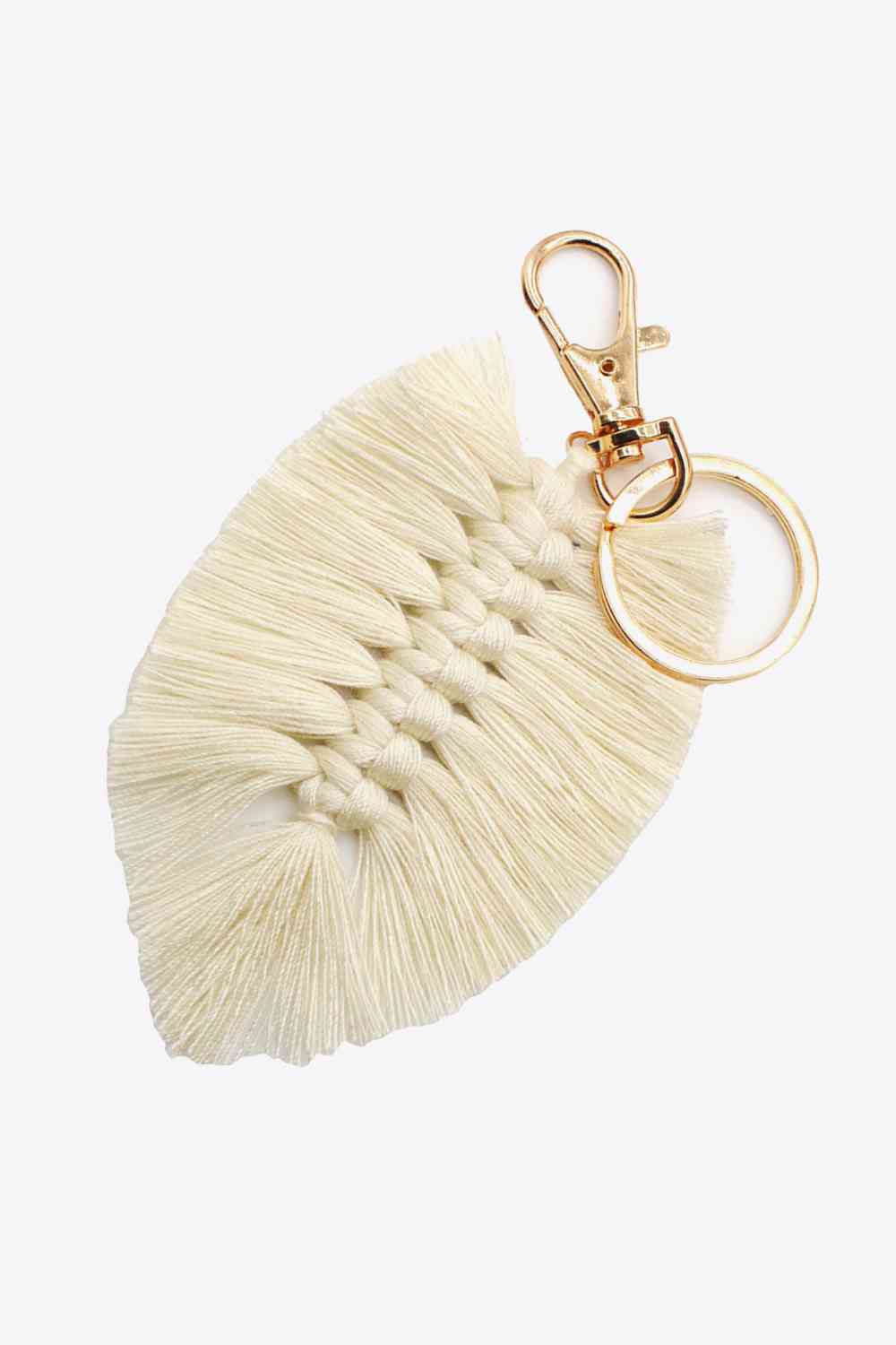 Assorted 4-Pack Leaf Shape Fringe Keychain