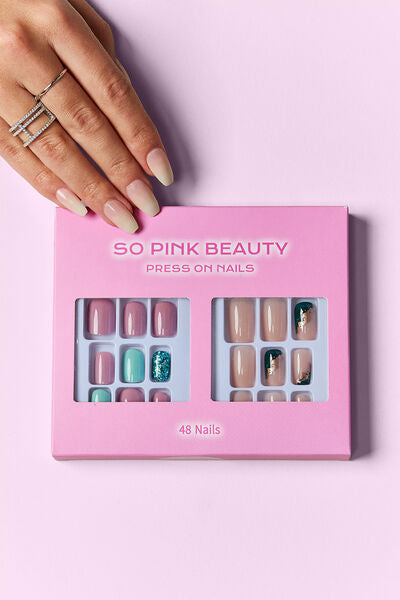 SO PINK BEAUTY Press On Nails 2 Packs Polished Petals One Size