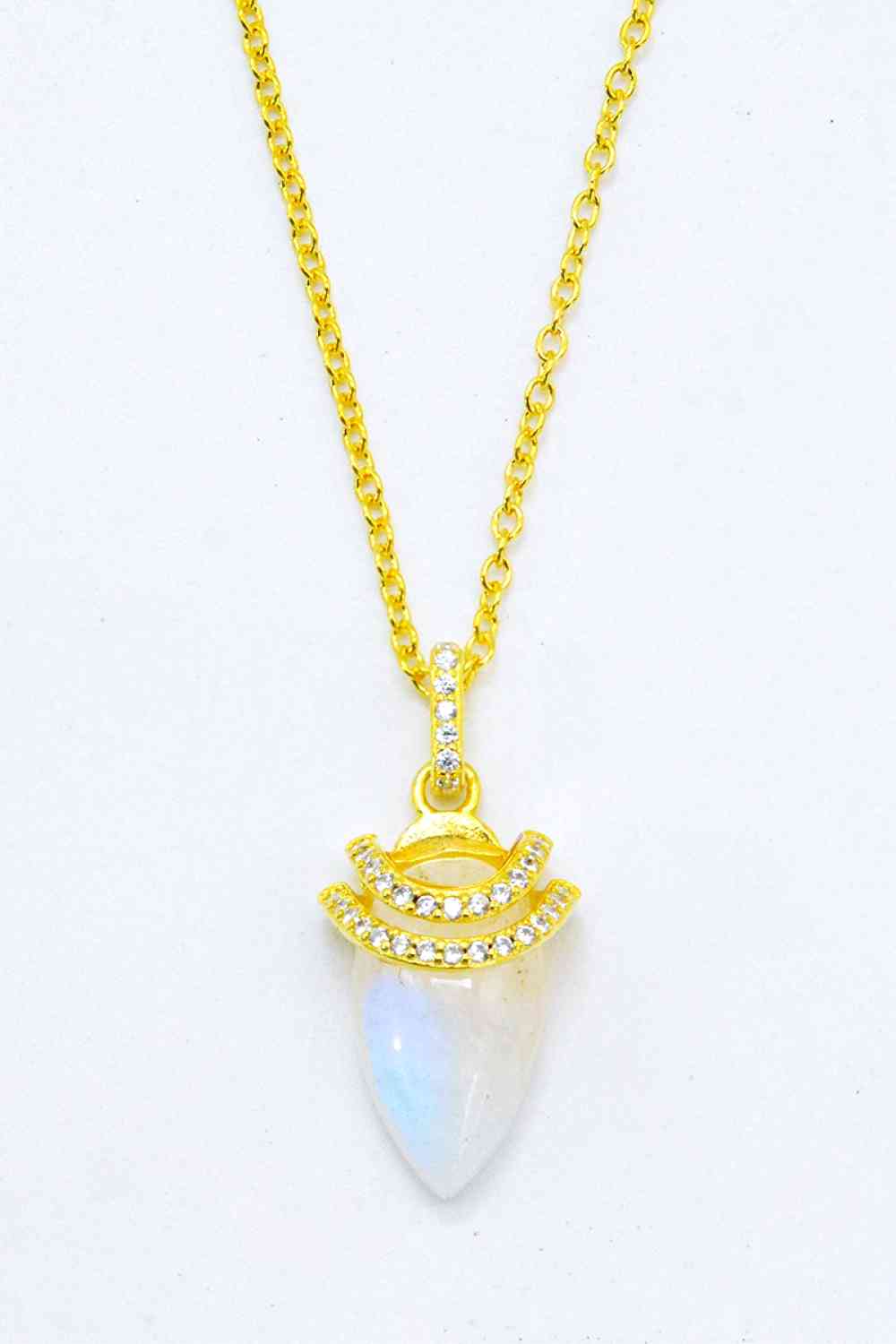 18K Gold-Plated Moonstone Pendant Necklace Moonstone One Size