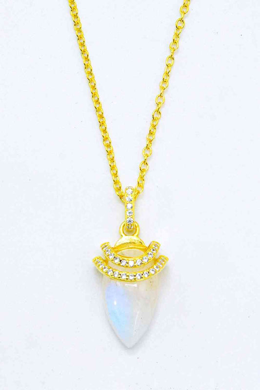 18K Gold-Plated Moonstone Pendant Necklace Moonstone One Size