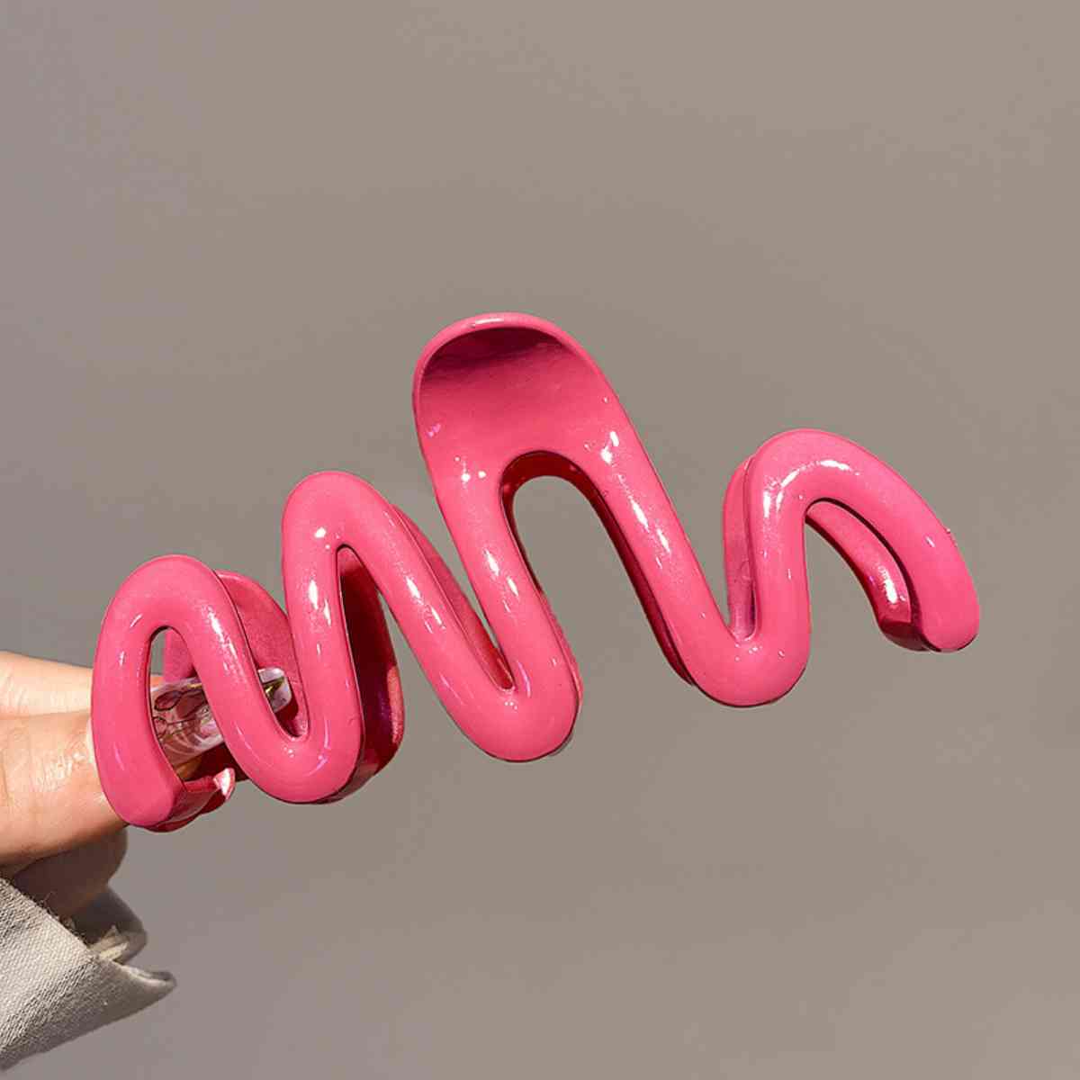 Resin Wave Hair Claw Clip Deep Rose One Size