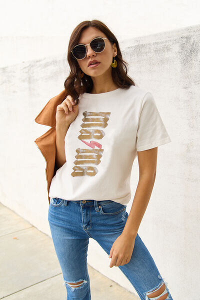 Simply Love Full Size MAMA Short Sleeve T-Shirt White