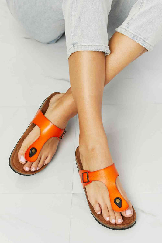 MMShoes Drift Away T-Strap Flip-Flop in Orange Orange