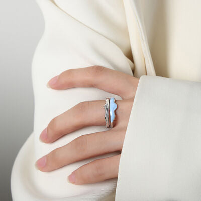 18K Gold-Plated Open Ring Pastel Blue 7