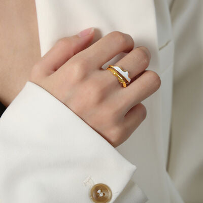 18K Gold-Plated Open Ring White 7