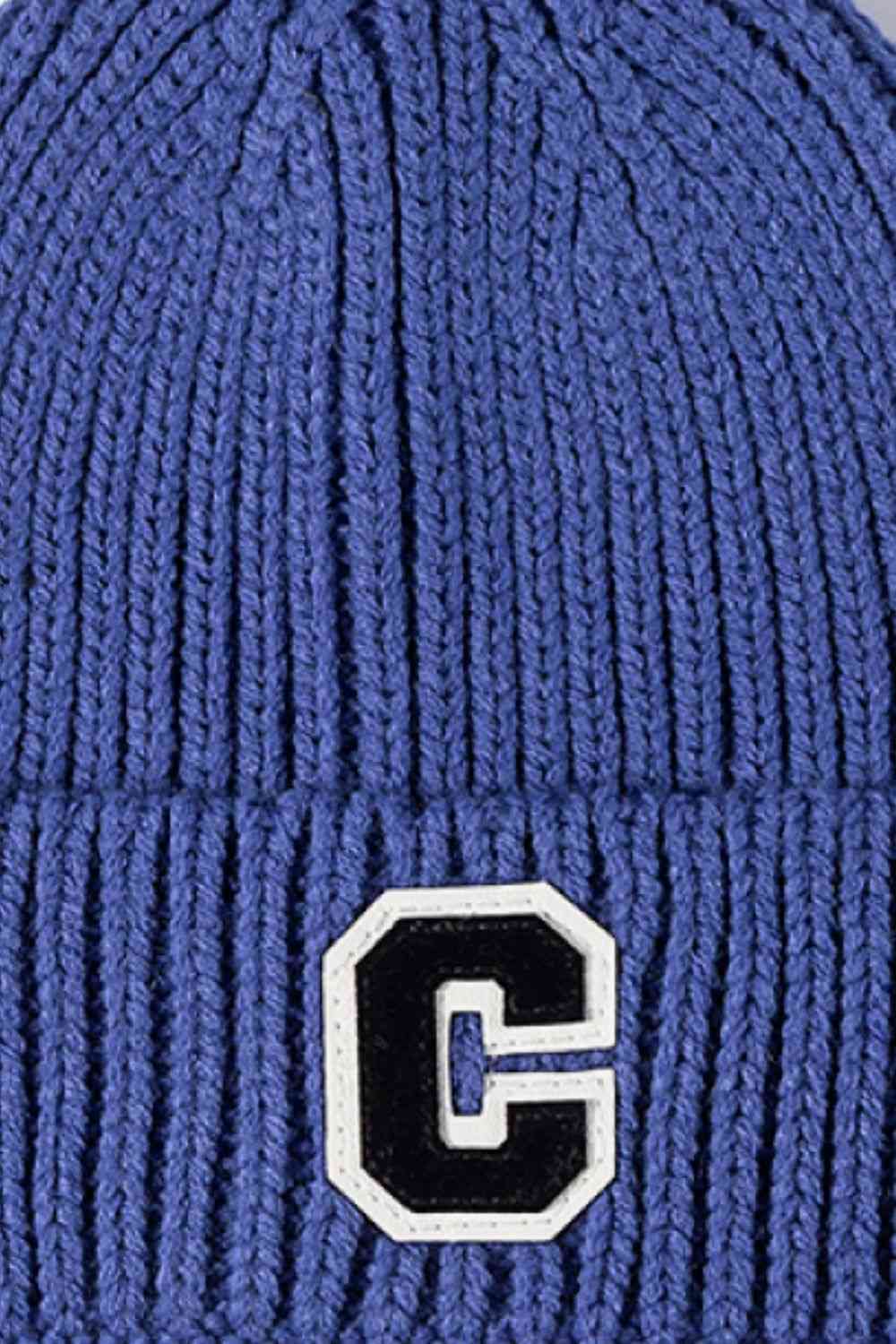 Letter C Patch Cuffed Beanie