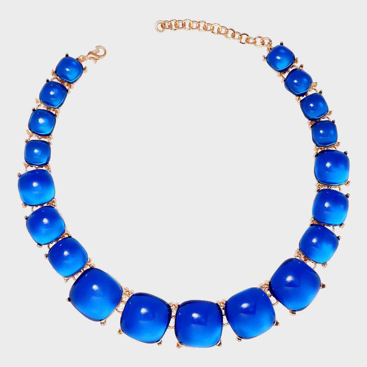 Alloy & Rhinestone Necklace Royal Blue One Size