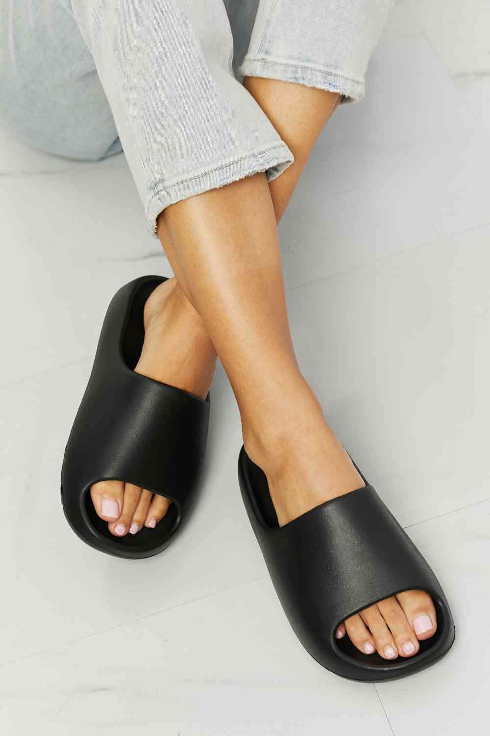 NOOK JOI In My Comfort Zone Slides in Black Black