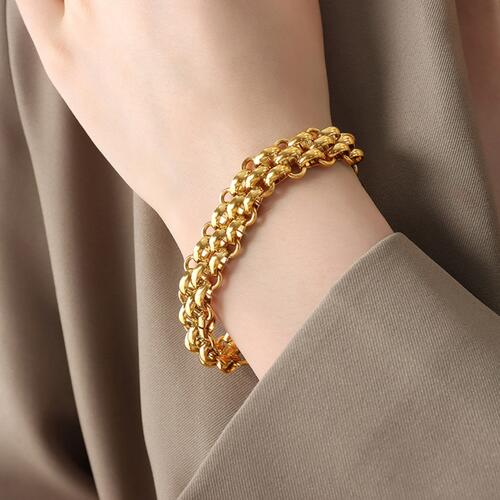 Gold-Plated Toggle Clasp Bracelet Gold One Size