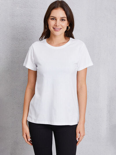 Round Neck Short Sleeve T-Shirt White