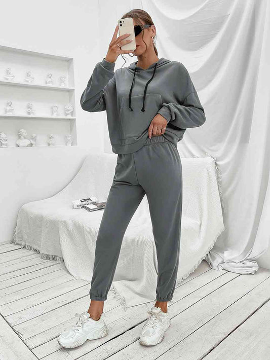 Sports Hoodie and Joggers Set Charcoal