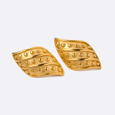 18K Gold-Plated Stainless Steel Stud Earrings Gold One Size